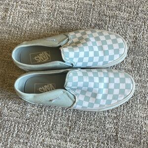 Used Light blue checkered vans